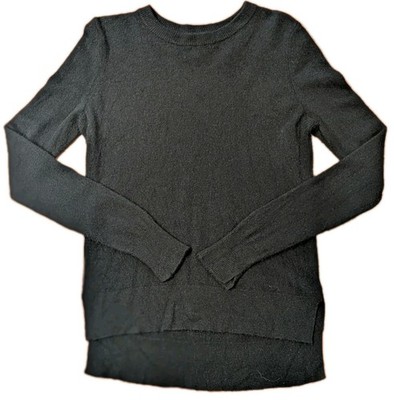 Halogen 100% Cashmere Black Crewneck Sweater Small Soft Minimalist