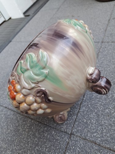 Bowle Rumtopf Punschtopf Keramik bunt Traubendekor bemalt - Bild 7 von 11