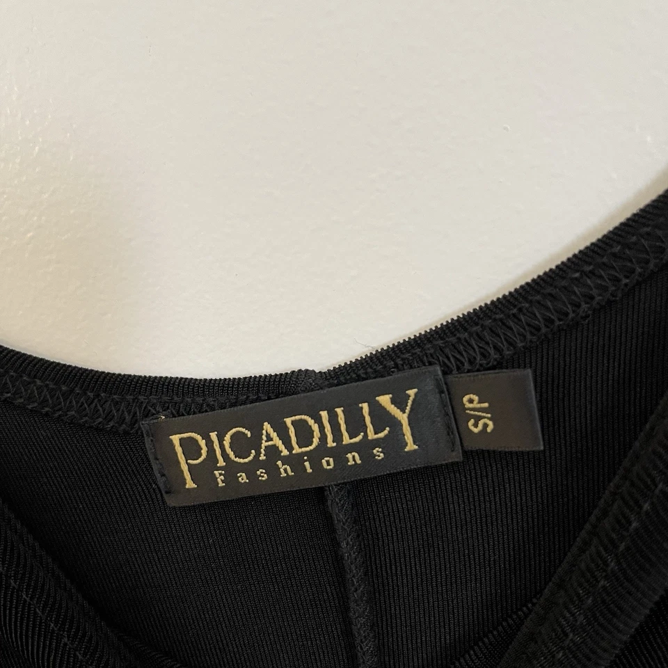 Vestido Picadilly Mujer PEQUEÑO Brillo Slinky Whimsygoth Negro Y2K Elastizado De Colección Foto 2 de 3