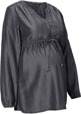 Umstandsbluse Stillbluse Gr. 44 Black Stone Langarm-Bluse Top Shirt Tunika Neu