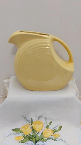 Vintage Fiestaware Yellow Large Disc Pitcher 67 oz