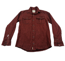 Iron And Resin Shirt Mens Red Flannel Chevron Pocket Button Down LS Sz M USA