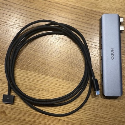 Hodo USB-C Hub Adapter für MacBook Pro Air, 8-in-2 mit USB-C Mag Safe Kabel
