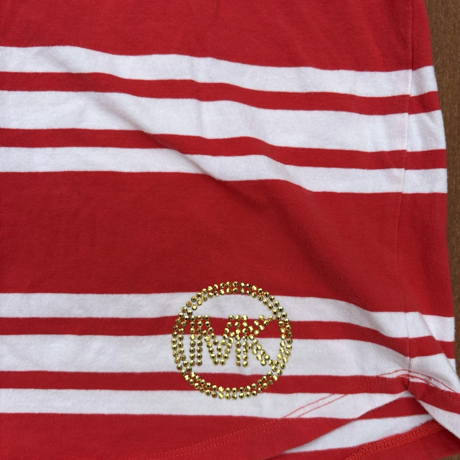 Abito donna Michael Kors logo MK taglia small righe rosse e bianche