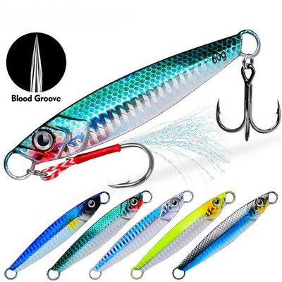 2PC Double Hook Jig Sea Fishing Bait Metal Bionic Bait Iron Plate Lead Fish Lure