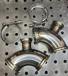 3” V-band 90 Degree Stainless Steel Turbo Elbow Pipe To 44mm Wastegate Inlet