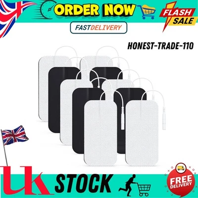 AUVON TENS Machine Pads 2"X4" 10 Pcs, 3rd Gen Latex-Free Rectangular TENS Body