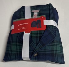 Flannel Pajamas Mens Large Green Plaid