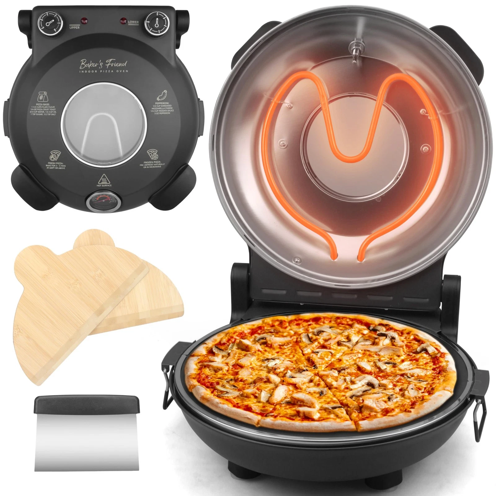 BAKERS FRIEND BAKER’S FRIEND ELECTRIC PIZZA OVEN 12" PIZZA - Scratch & Dent