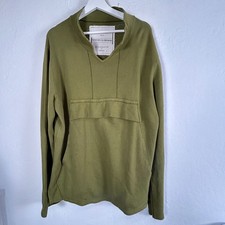 Syngman Cucala Olive Green Pullover Sweatshirt Medium 100 Cotton Long Sleeve