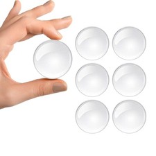 2 inch - 6 Pcs Self Adhesive Clear Door Knob Wall Protector, Round Door Bumpe...