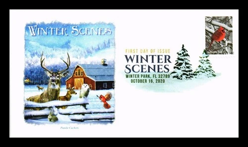 US COVER WINTER SCENES FIRST DAY ISSUE PANDA CACHET