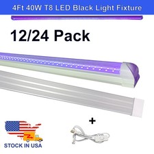 US Stock LED UV Black Light Bar 4FT 40W T8 Linkable Fixtures DJ Party Club Stage