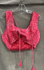 Indya Luxe Women's Fuchsia Bandhani Print Lehenga Blouse Crop Top Sz XL NWT — photo 4