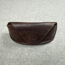 Fossil Brown Leather Sunglasses / Glasses Case Leather Magnet Flip - Large-