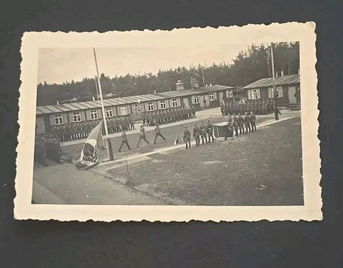 RAD REICHSARBEITSDIENST AWARD CEREMONY w FLAG WW2 WWII German Military Photo