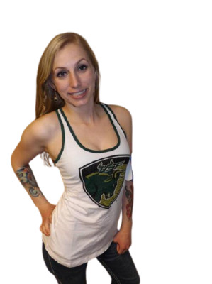 NEW USF Bulls Womens Sizes S-M-L-XL E-5 White Racerback Tank Top Shirt