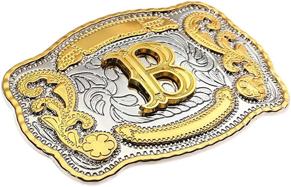 INICIAL (B) HEBILLA CINTURÓN LETRA VAQUERO WESTERN RODEO TEXAS STAR Hebillas Vaqueras Foto 2 de 4