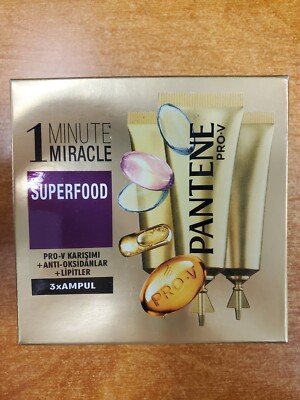 Pantene Pro-V Superfood 1-Minute Miracle Rescue Shot 3 x 15ml Exp 8/25 E7C