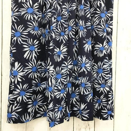 Vintage VIVID Hanae Mori Japan Floral Dress Size 9 XS/S Dark Blue 70s 80s Retro - Picture 4 of 10