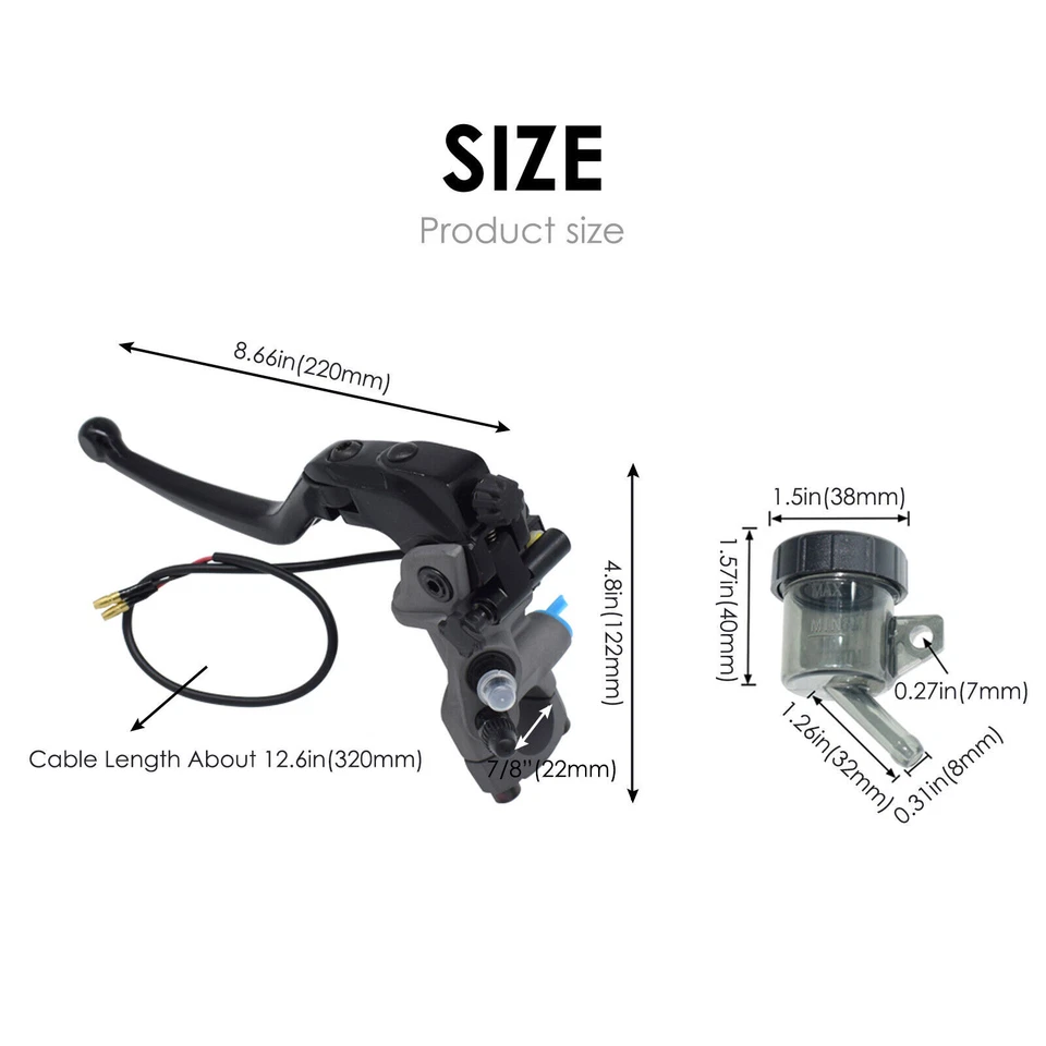 Universal CNC Hydraulic Brake Clutch Lever Master Cylinder Pump for Honda Harley - Image 2 of 4