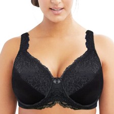 32-52 B-G H I J Plus Size Underwired Full Coverage Bra Wide Straps Support Panel