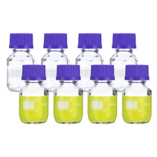 8 Pack Media Storage Bottles 50ml Borosilicate Glass Graduated Bottles Clear