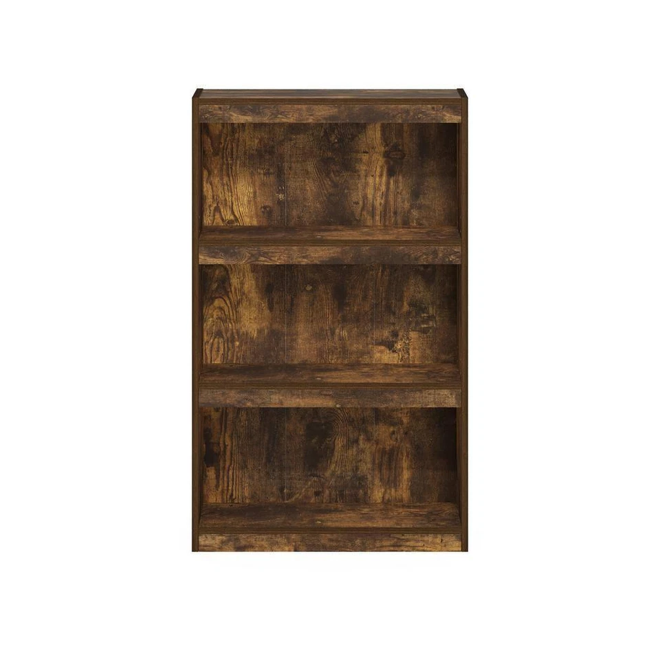 Furinno Standard Bookcase 40.3" H X 24.5" W, Closed Back Wide Amber Pine 3 Shelf - Image 2 of 3
