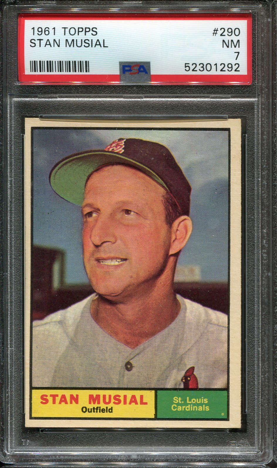 1961 Topps #290 Stan Musial PSA 7 HOF St. Louis Cardinals