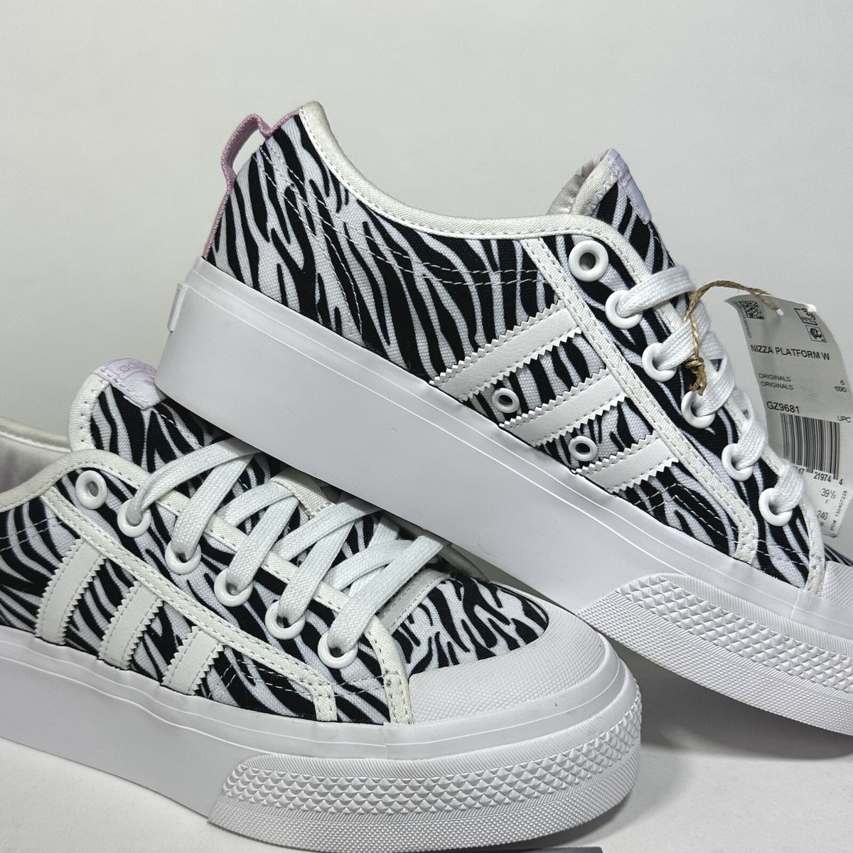 Adidas Nizza Platform W Zebra Cloud Wht Purple Lilac Pink Blk 2022