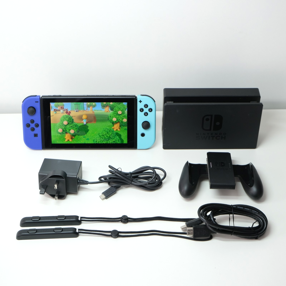 Nintendo Switch Console Blue Joy Cons & Animal Crossing Grade C