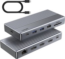 Monitor Docking Station USB C, 11-in-1 Triple Monitor Docking Station 4K 60Hz 4K