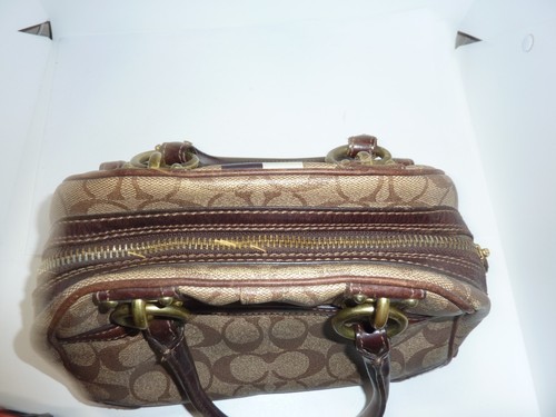 Coach Heritage Purse BROWN Leather Stripe Small Domed Handbag L0869-13194 - Bild 10 von 13