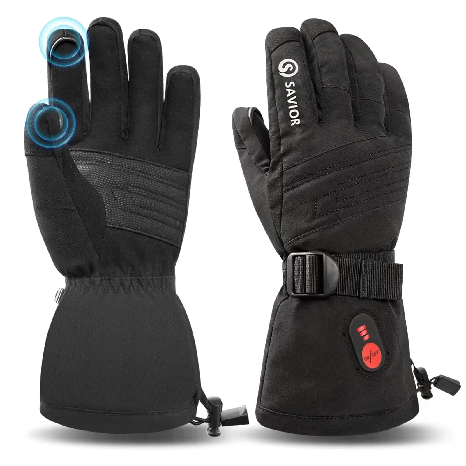 SAVIOR Battery Heated Gloves for Men Women Waterproof Rechargeable Touchscreen