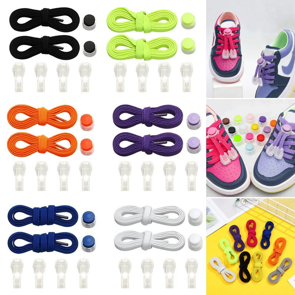 Elastic laces Sneakers No tie Shoe laces Round Shoelaces without