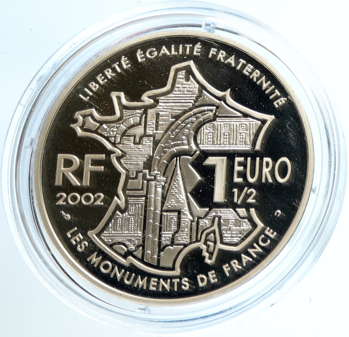 2002 FRANCE Monuments MONT SAINT MICHEL ABBEY PRF Silver 1 1/2