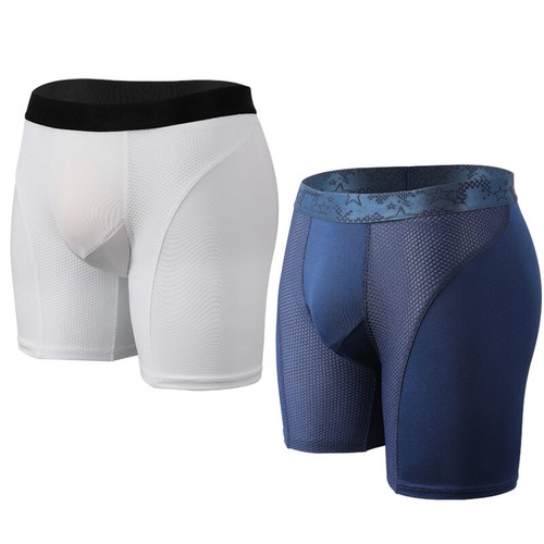2PCS Men Boxer Underwear Seamless Tagless Shorts Breathable Compression Briefs - Picture 15 of 21