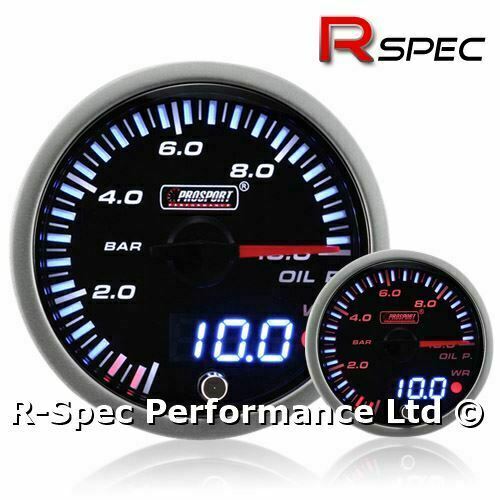 Misuratore di pressione olio motore passo-passo Prosport 60 mm JDM doppio display - BAR  - Foto 1 di 4