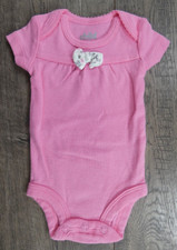 Baby Girl Clothes Nwot Child Mine Carter's Preemie Pink Bow Bodysuit