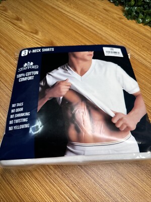 Stafford White Large Men's T-Shirt (1 PACK CONTAINS 3 Shirts)