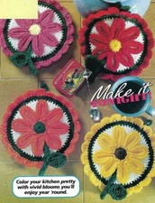 FOUR SEASONS POTHOLDERS KITCHEN DECOR DIGEST SIZE CROCHET PATTERN INSTRUCTIONS