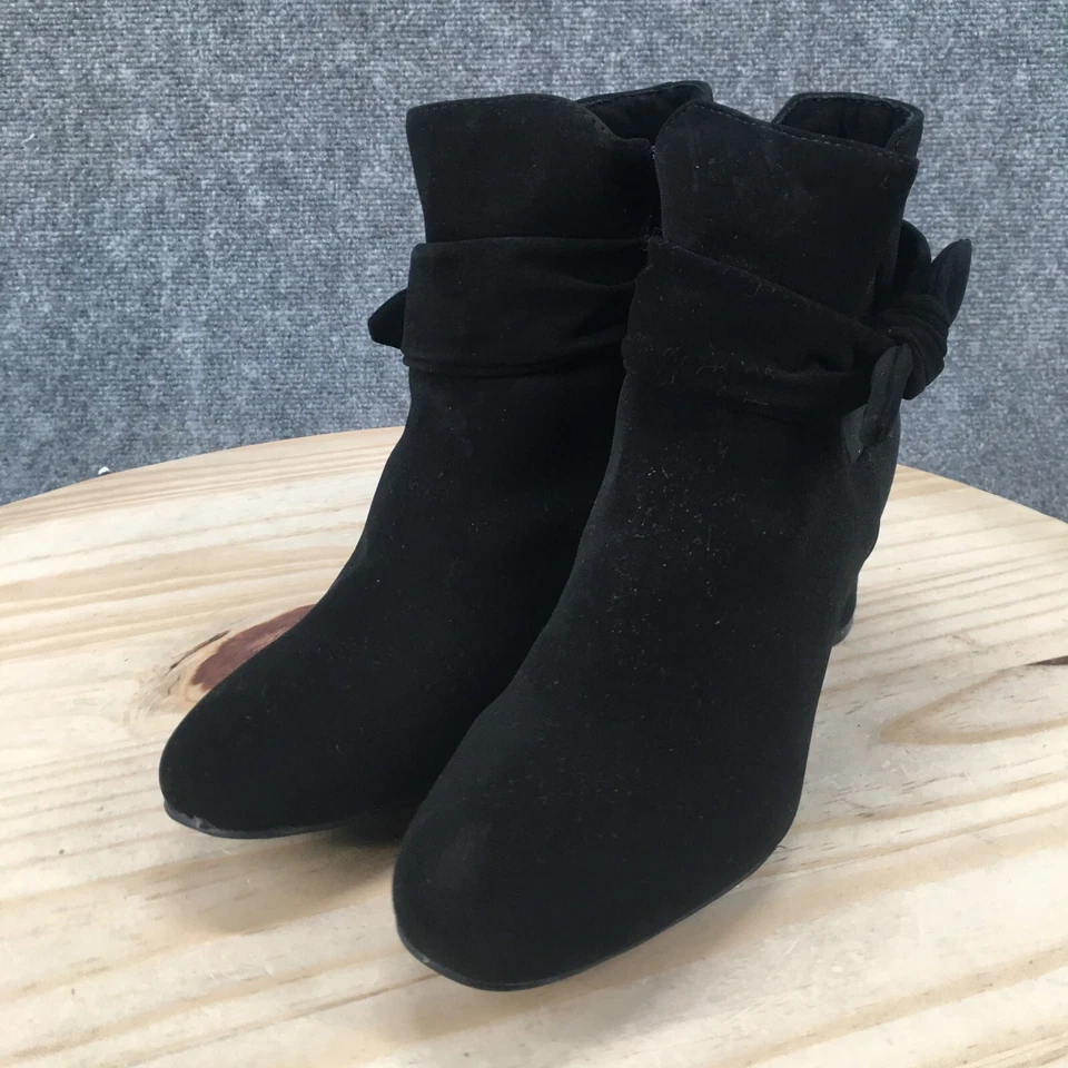 London Fog Collection Botas Mujer 8.5M Jizelle Botines Negro Imitación Cuero Foto 3 de 4