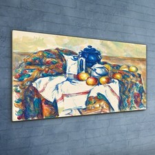 Natura morta con vaso blu Paul Cézanne stampa vetro 120x60 arte da parete decorazione casa