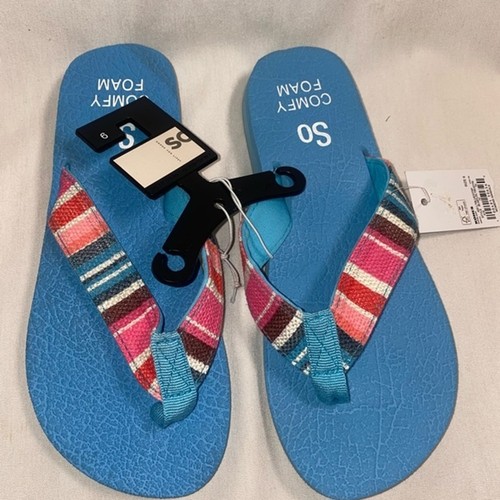 New SO striped Bloomfield boho striped beach womens 6 sandal flip flop  sandal | eBay