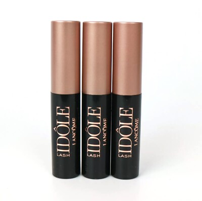 3 X Lancome Idole Lash Lifting Volumizing Mascara Glossy Black 2.5 ml/.08 oz Ea
