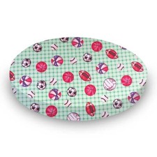 SheetWorld Fitted Oval Sheet 23x29 Fits Stokke Mini, Cotton Flannel Sports