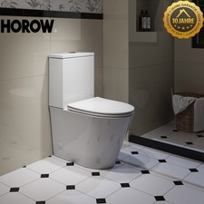 HOROW Stand WC spülrandlos Toilette Bad WC mit spülkasten Soft-Close WC-Sitz