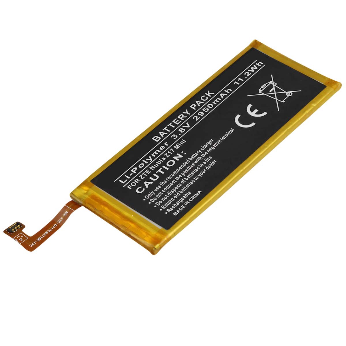 Batterie ZTE Nubia Z17 mini Li-polymère 2950mAh 3.8V de remplacement pour smartphone