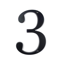 HASWARE House Number Sign 4 inch Modern Door Numbers Signage Plaque 3, Black
