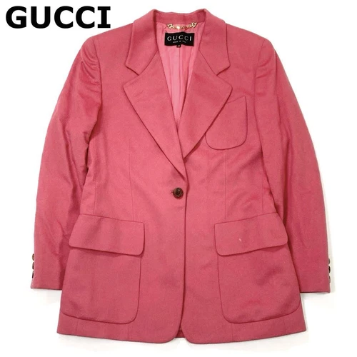 Giacca sartoriale GUCCI rosa cashmere 42 Autentica usata con qualche imperfezione